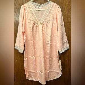 NWT Vtg 1970s Christian Dior Soft Pink Satin Look Lingerie Lace Details
